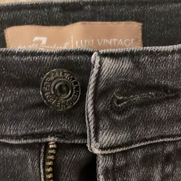 Seven For All Mankind Luxe Vintage Skinny Jean - Washed Black - 27 - Picture 4 of 7
